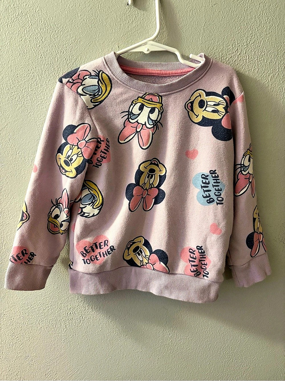 Disney Minnie Mouse Better Together Sweatshirt Pink & Black Girls 4T